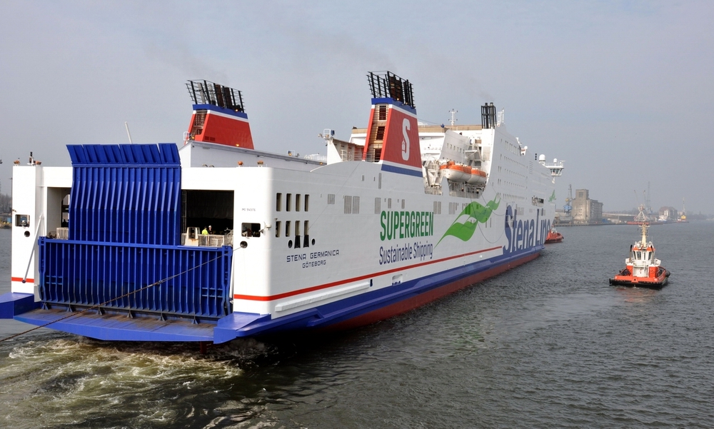 Stena Germanica departing from Remontowa Shiprepair Yard in March 2015. Photo: Jerzy Uklejewski