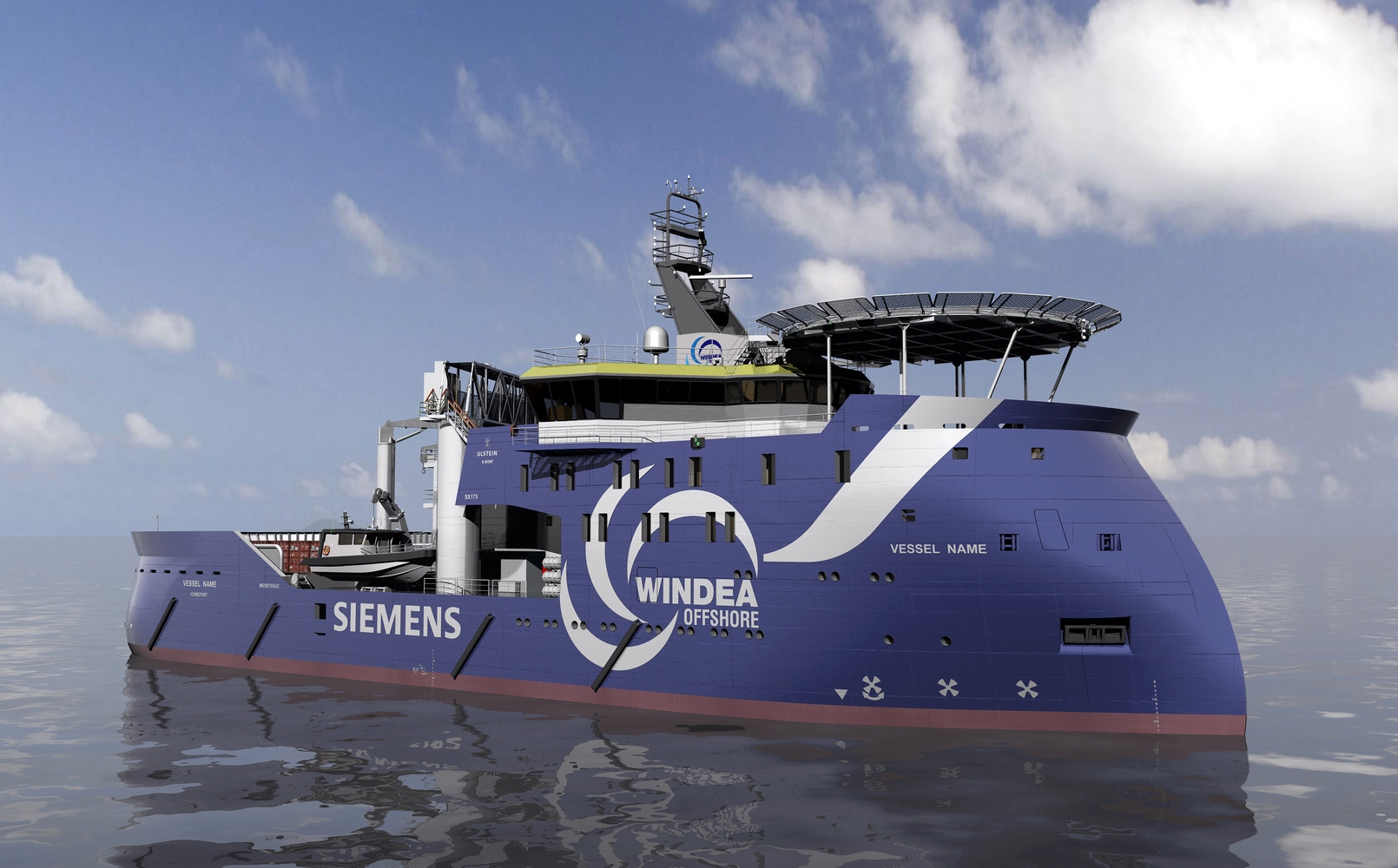A rendering image of new vessels under construction at Ulstein Verft in Norway with hulls delivered by Crist in Poland. Illustr. Ulstein