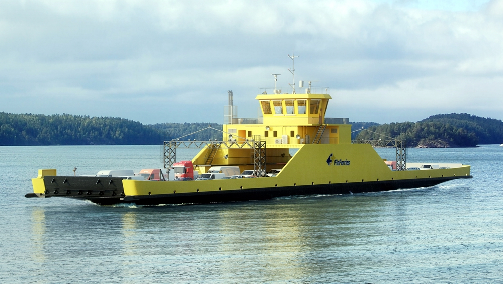 A computer rendering of the hybrid ferry on order at Crist yard Fig.: Finferries