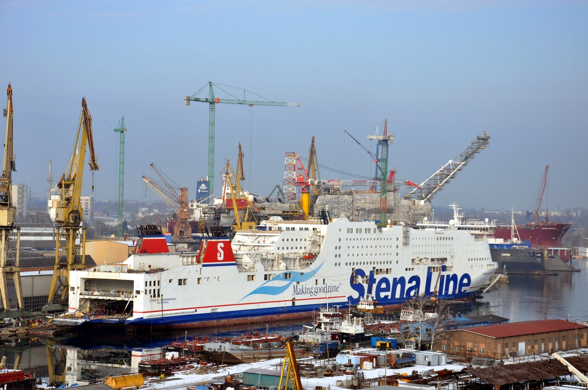 Stena Germanica during conversion in the landscape of Remontowa earlier in 2015. Photo: Jerzy Uklejewski