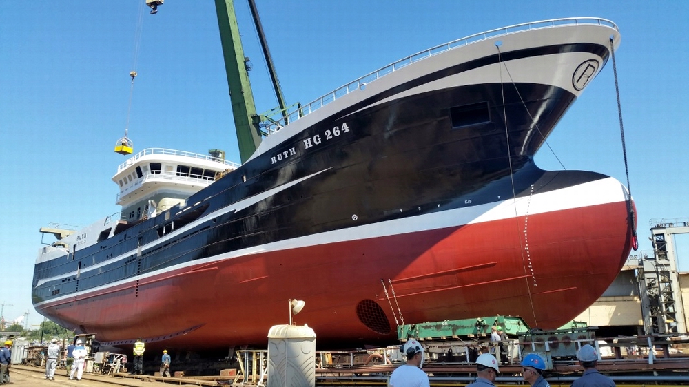 Ruth - partly outfitted hull of seiner from Nauta SA Photo: Piotr B. Stareńczak