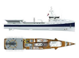 Sea Axe 6911 design renderization. Fig.: Yacht Support