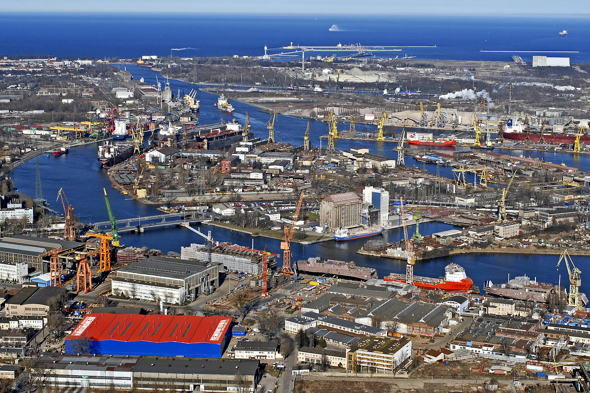 A view of the Ostrow Island in Gdansk where the headquarters of Remontowa Holding group is located with the two largest Polish shipyards for which the new law may bring a beneficial effect.
