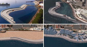 The land expansion project with the outer caisson barrier to be built with help of Polish built special purpose floating dock
