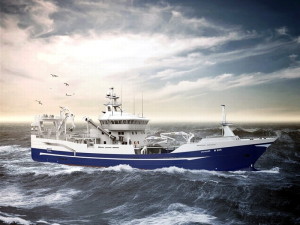 A computer rendering of the Voyager pelagic trawler.