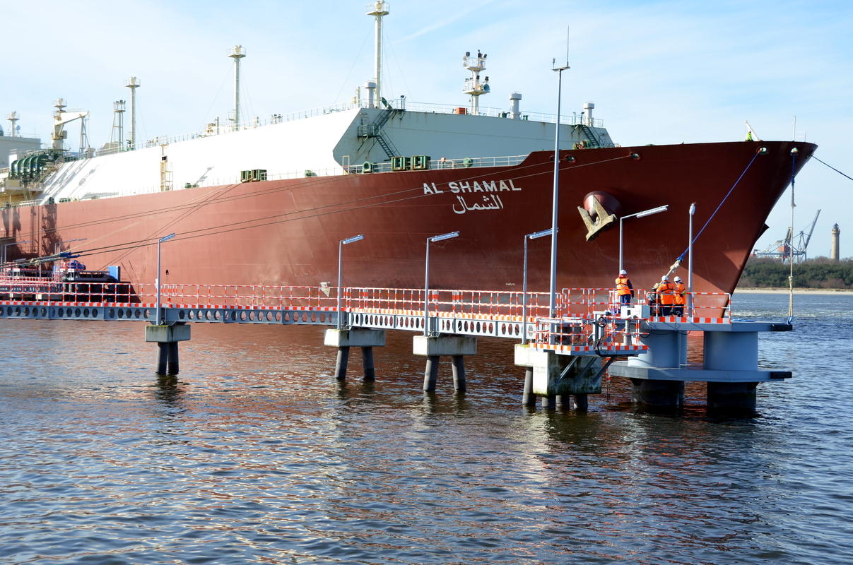 The Al Shamal tanker at the LNG Terminal in Poland. Photo: GAZ-SYSTEM