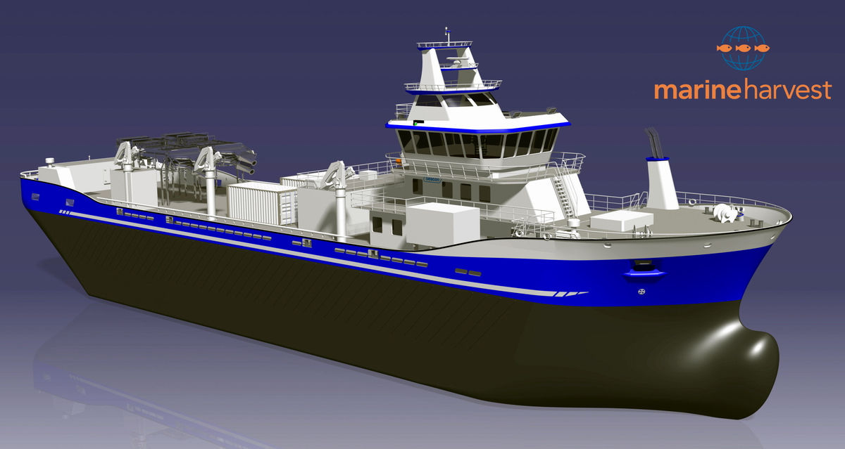 A computer rendering of a live fish carrier to be built at Crist. Fig.: Seacon