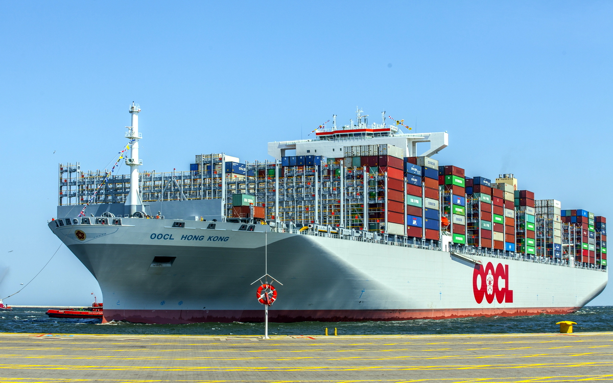 The world’s largest container ship in Gdansk