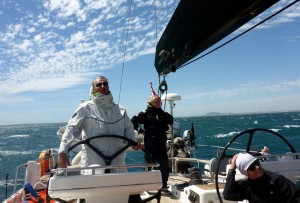 Mariusz Koper and part of his crew on board the Katharsis II sailing towards Antartcica.