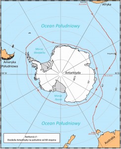 The chart showing the route of the voyage.