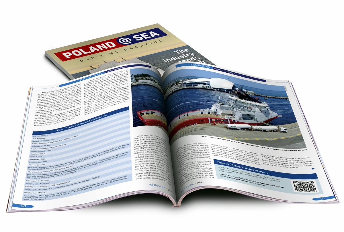 The magazine covers the most interesting and innovative projects executed within the maritime sector in Poland