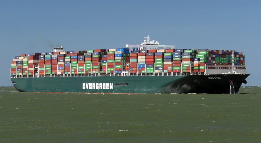 The Container Ship Ever Given Reaches The Port Of Rotterdam