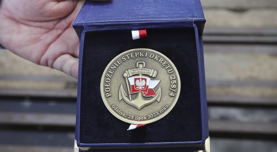 Keel-laying ceremony for the ORP Jaskółka mine destroyer