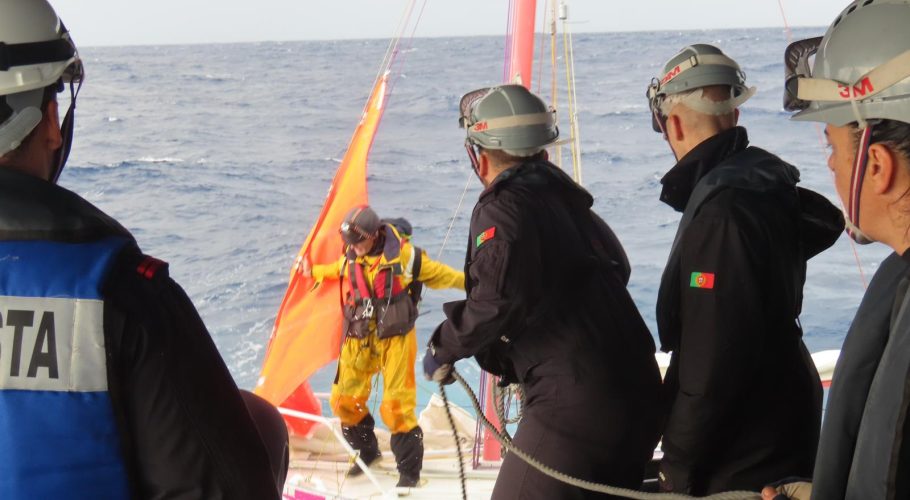 Portuguese navy rescuers sailor from Poland