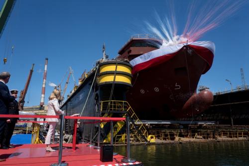 ORP Jerzy Różycki Ceremonially Launched