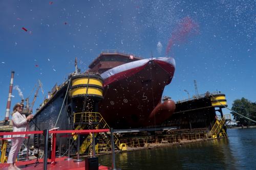 ORP Jerzy Różycki Ceremonially Launched