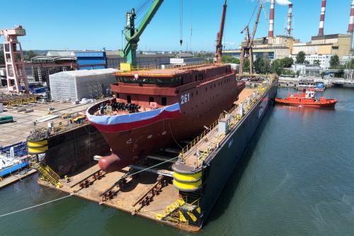 ORP Jerzy Różycki Ceremonially Launched
