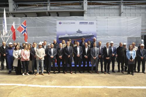 The first steel cutting of a hybrid passenger-car ferry